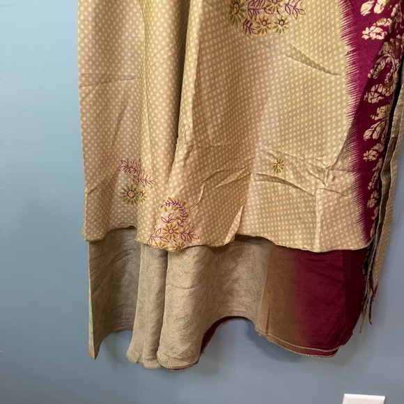 Junglee Billee Boho Silk Reversible Wrap Maxi Skirt India. NWT. One Size - Picture 3 of 16